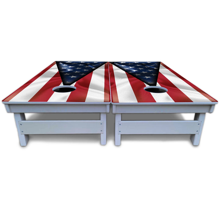 American Flag Triangle Cornhole Boards - All Weather Series