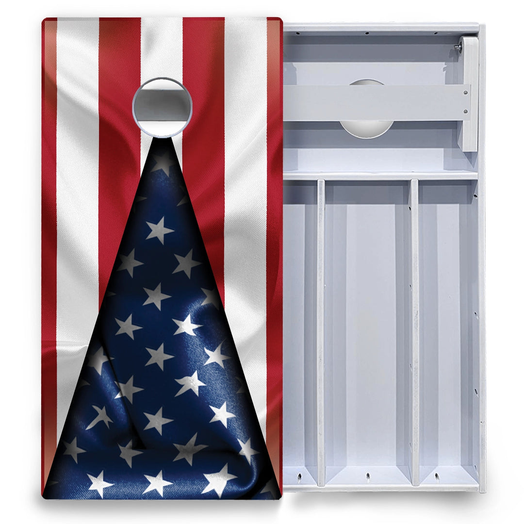 American Flag Triangle Cornhole Boards - All Weather Series