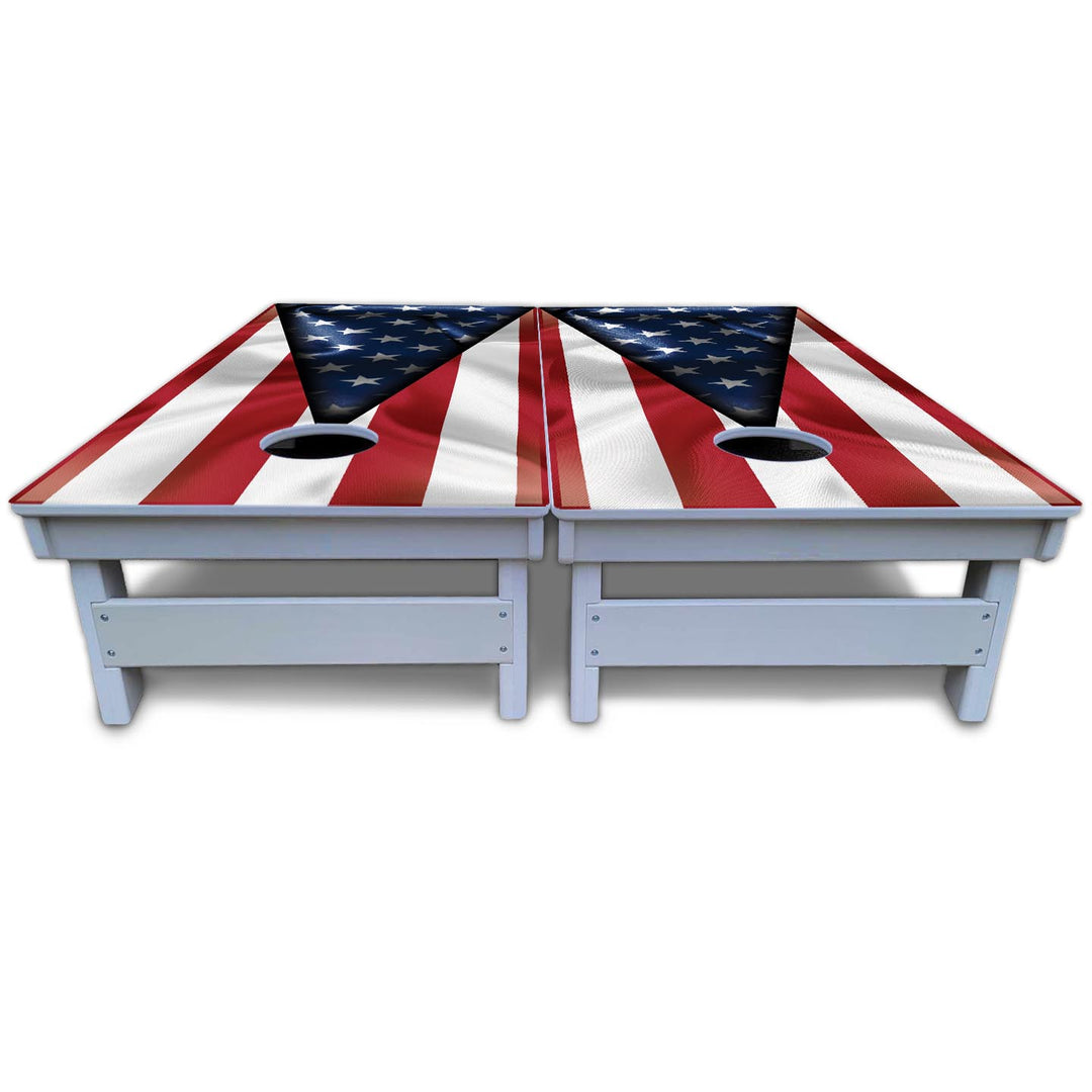 American Flag Triangle Cornhole Boards - All Weather Series