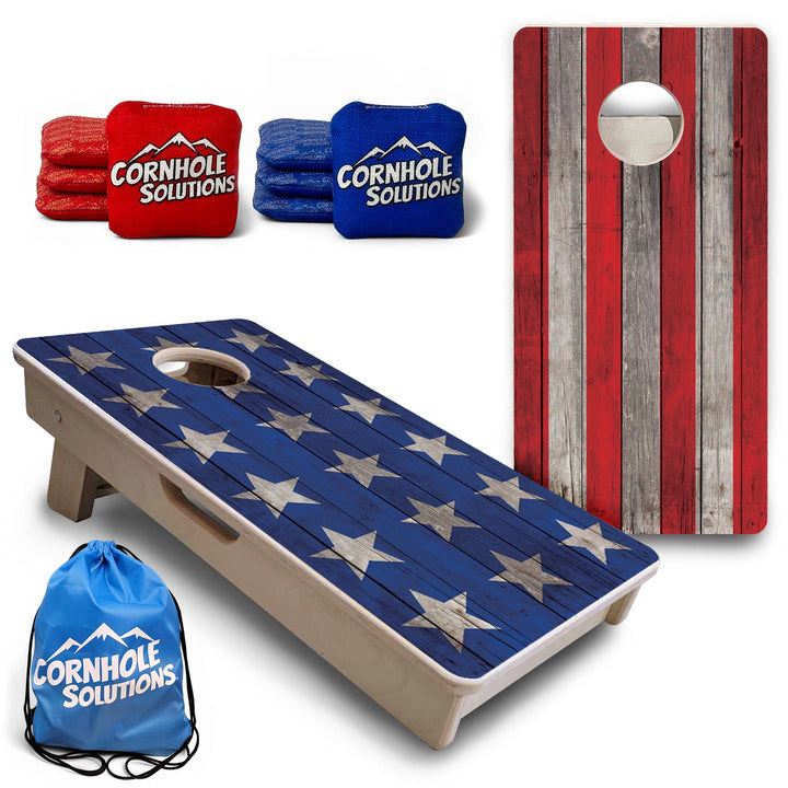Large Colorful Stars & Stripes - Mini or Vacation Size Cornhole Boards