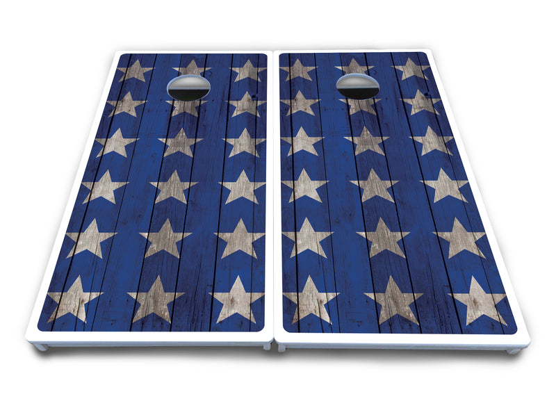 Waterproof - Large Stars & Stripes Design Options - All Weather Boards "Outdoor Solution" 18mm(3/4")Direct UV Printed - Regulation 2' by 4' Cornhole Boards (Set of 2 Boards) Double Thick Legs, with Leg Brace & Dual Support Braces!