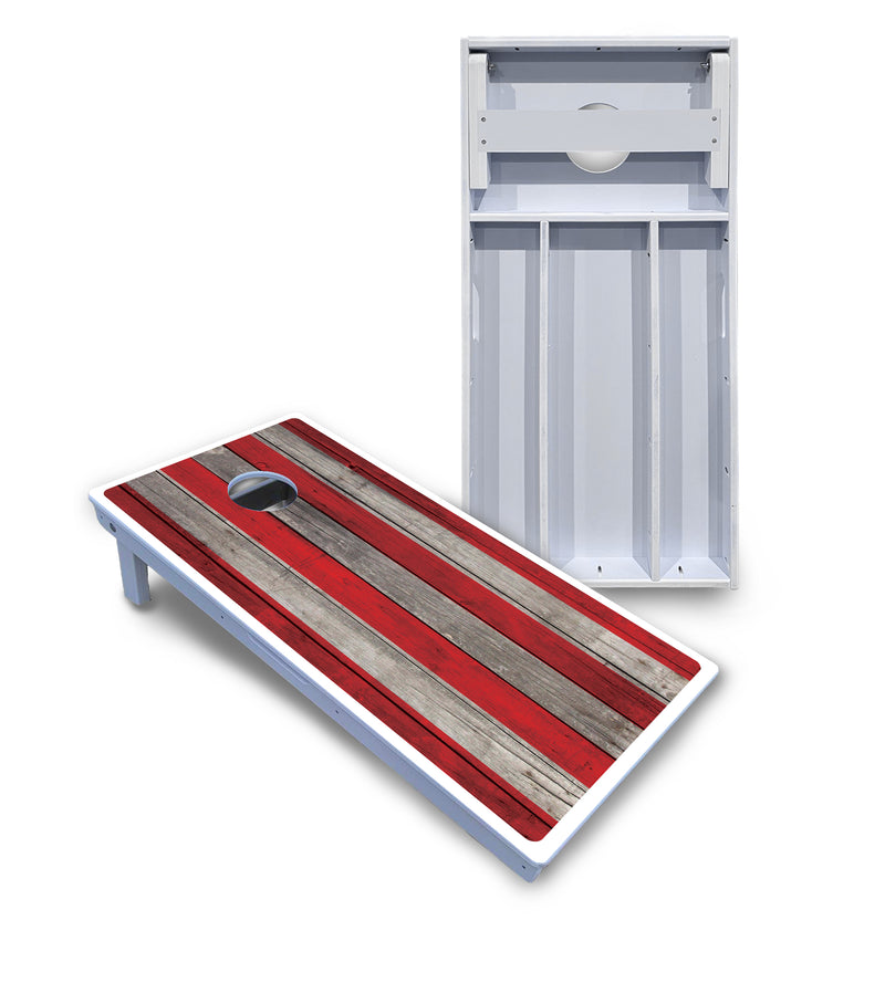 Waterproof - Large Stars & Stripes Design Options - All Weather Boards "Outdoor Solution" 18mm(3/4")Direct UV Printed - Regulation 2' by 4' Cornhole Boards (Set of 2 Boards) Double Thick Legs, with Leg Brace & Dual Support Braces!