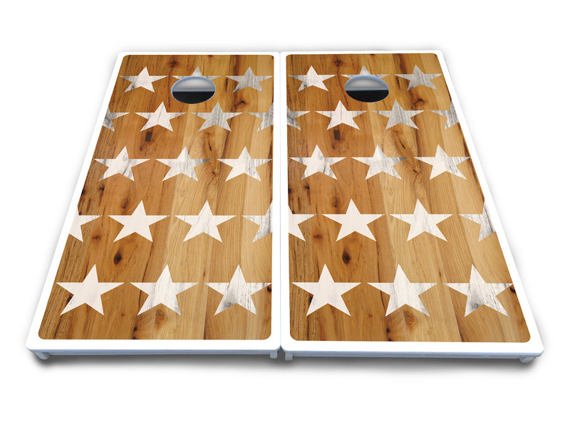 Waterproof - Large Stars & Stripes Design Options - All Weather Boards "Outdoor Solution" 18mm(3/4")Direct UV Printed - Regulation 2' by 4' Cornhole Boards (Set of 2 Boards) Double Thick Legs, with Leg Brace & Dual Support Braces!