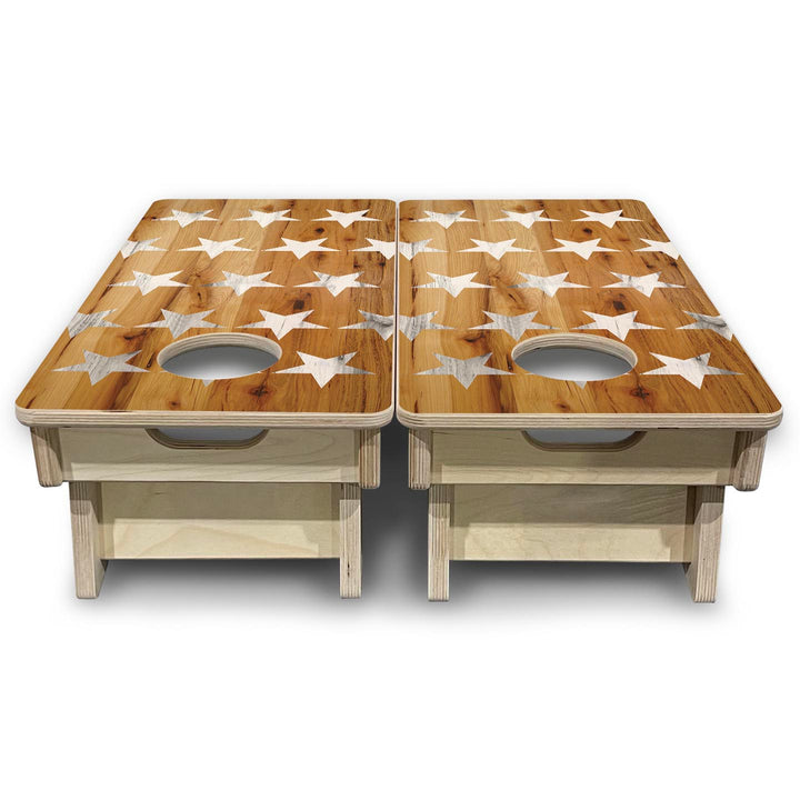 Large Natural Stars - Mini or Vacation Size Cornhole Boards