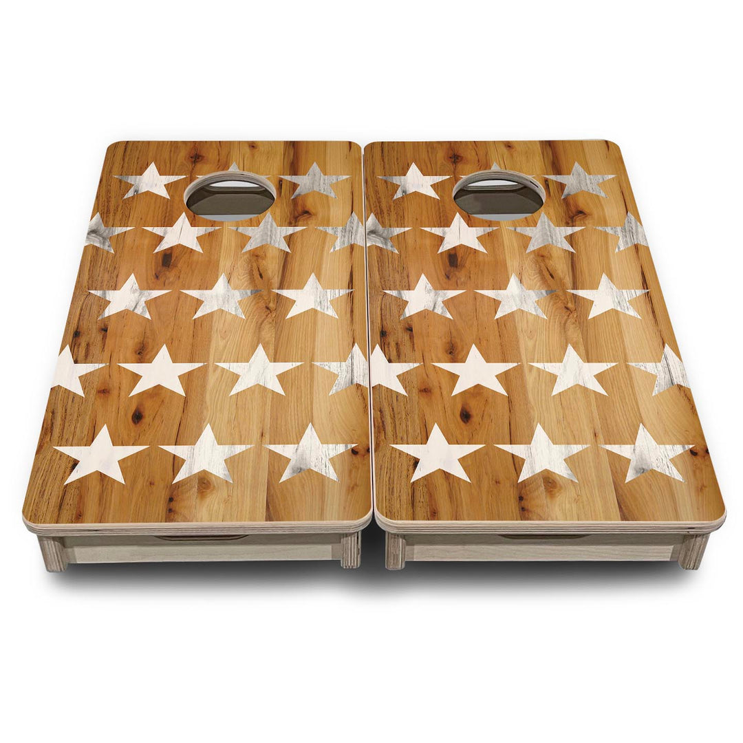 Large Natural Stars - Mini or Vacation Size Cornhole Boards