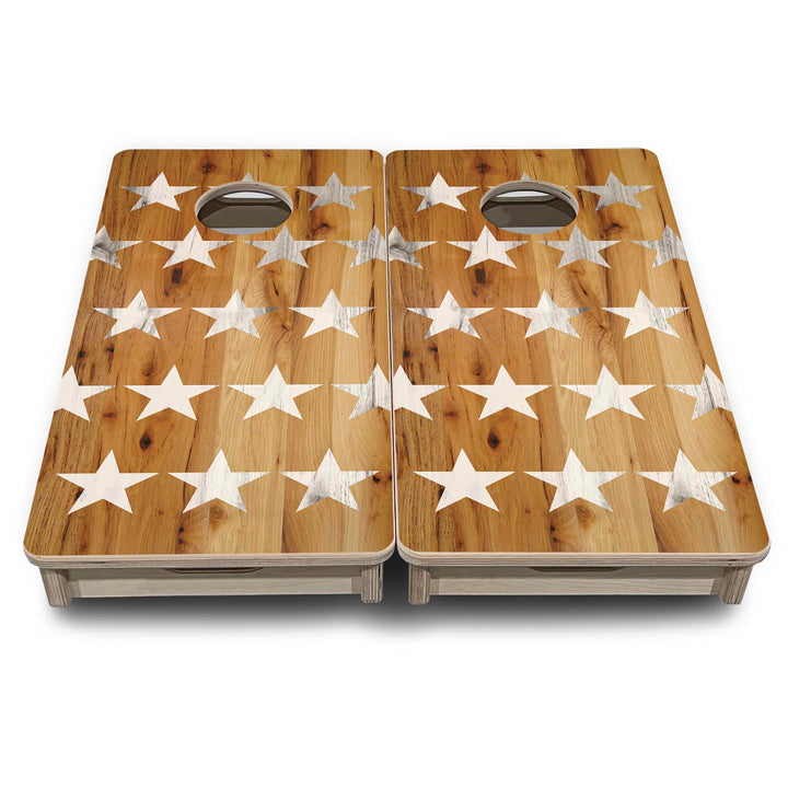 Large Natural Stars - Mini or Vacation Size Cornhole Boards