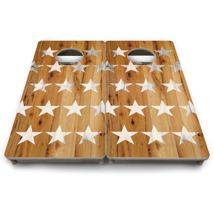 Large Natural Stars - Mini or Vacation Size Cornhole Boards