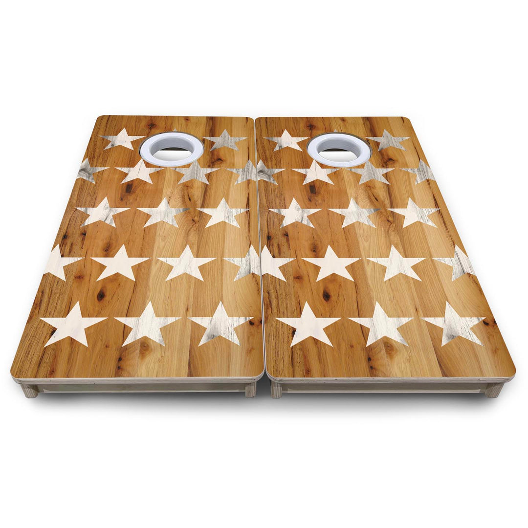 Large Natural Stars - Mini or Vacation Size Cornhole Boards