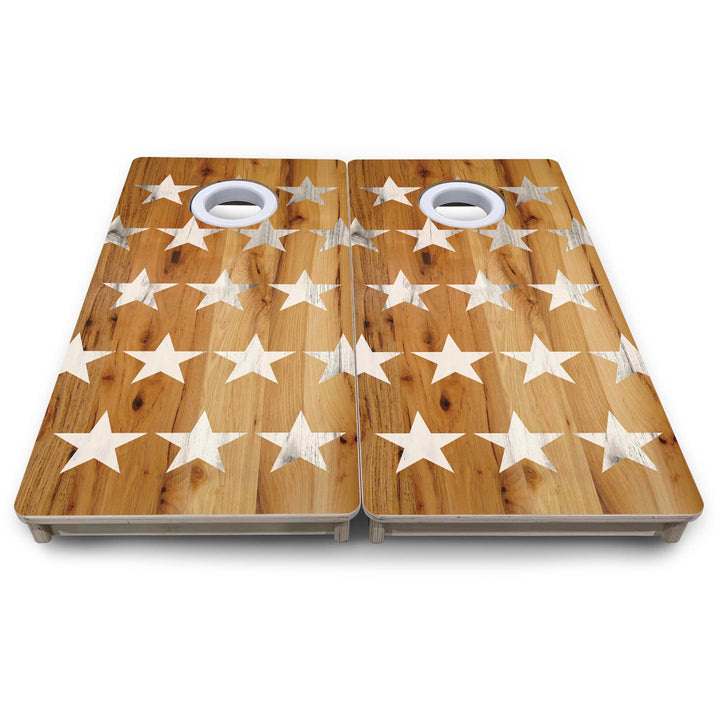 Large Natural Stars - Mini or Vacation Size Cornhole Boards