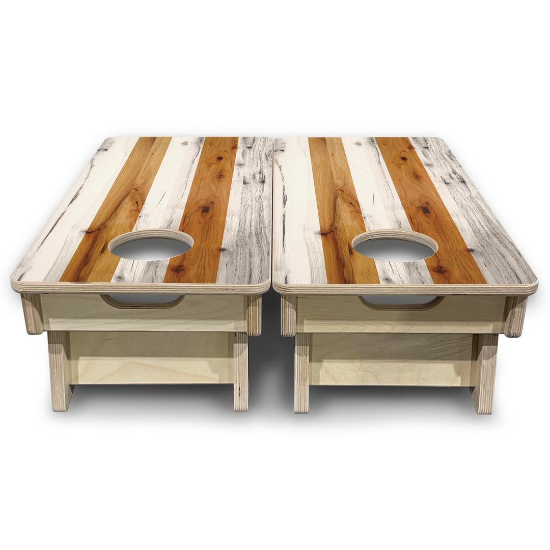 Large Natural Stripes - Mini or Vacation Size Cornhole Boards