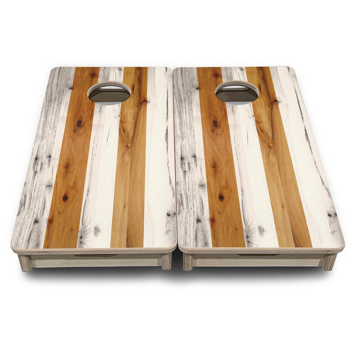 Large Natural Stripes - Mini or Vacation Size Cornhole Boards