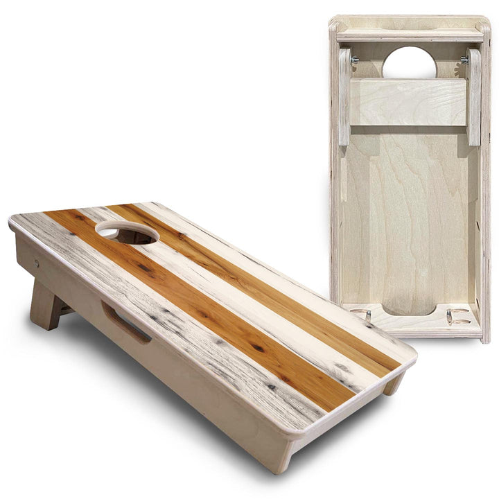 Large Natural Stripes - Mini or Vacation Size Cornhole Boards