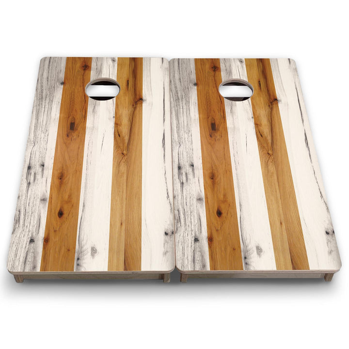Large Natural Stripes - Mini or Vacation Size Cornhole Boards