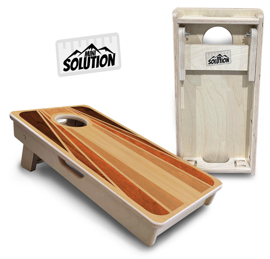 Mini Cornhole Boards - Retro Wood