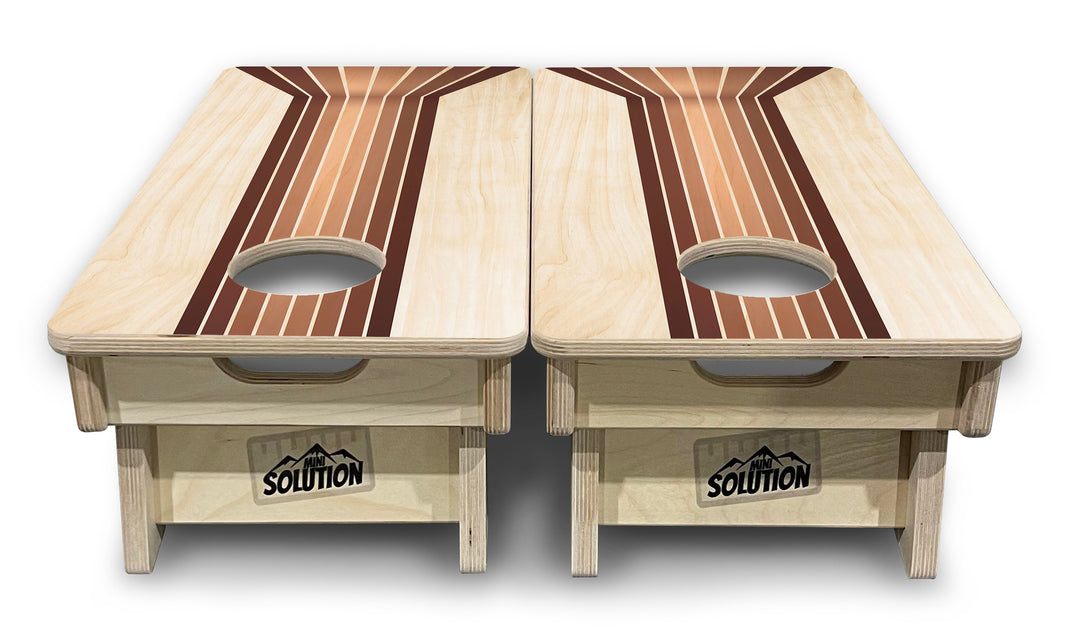 Mini Cornhole Boards - Retro Wood Lines