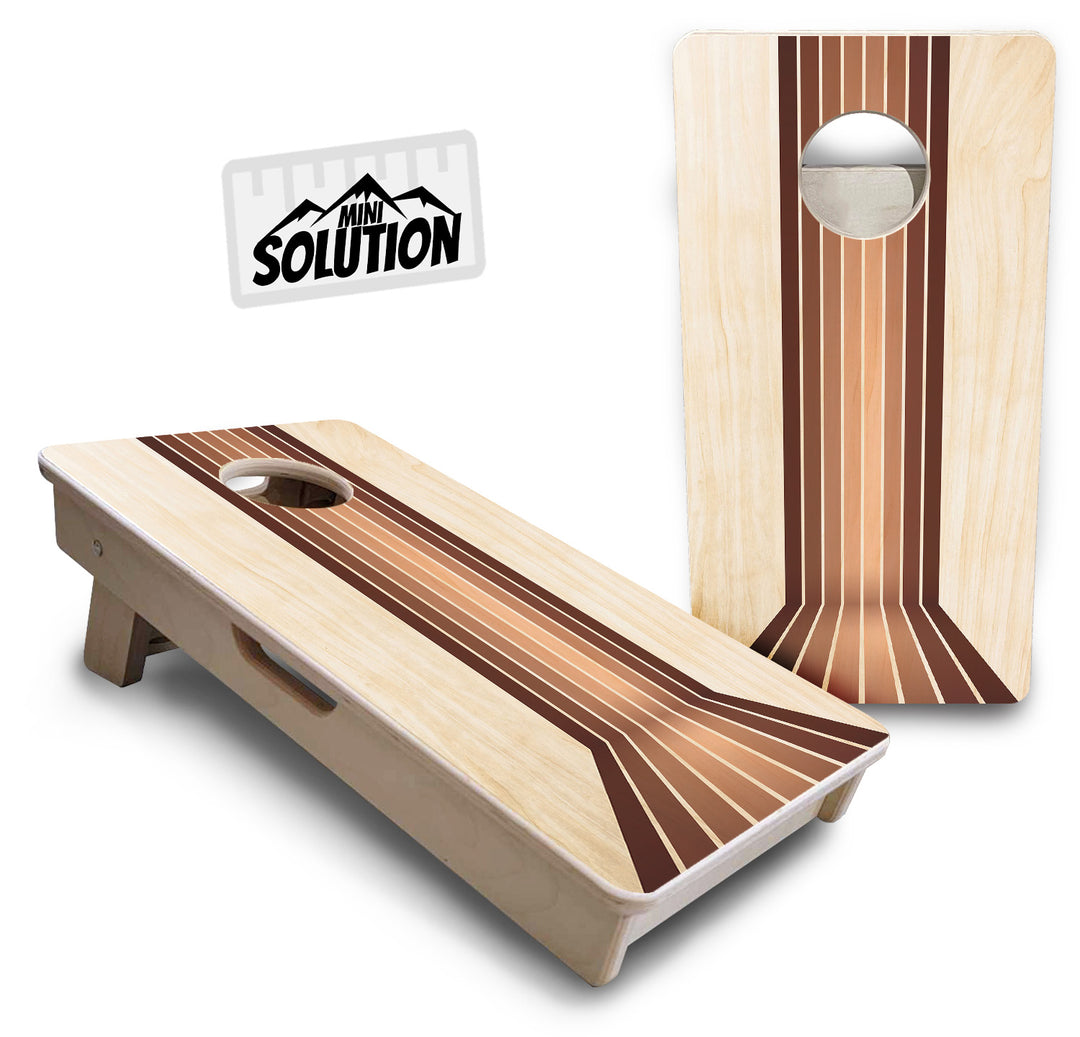 Mini Cornhole Boards - Retro Wood Lines