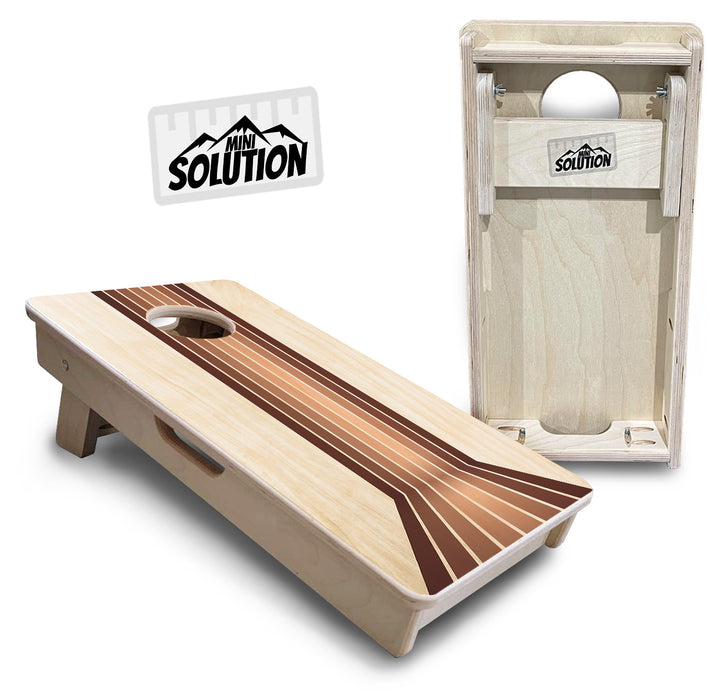 Mini Cornhole Boards - Retro Wood Lines