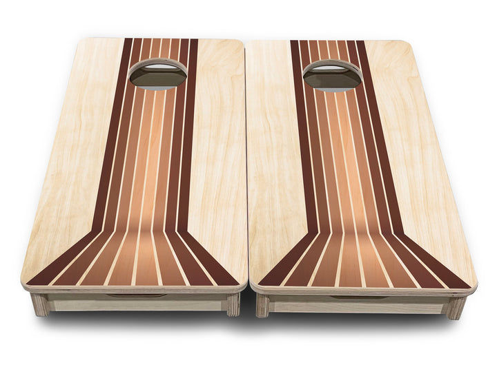 Mini Cornhole Boards - Retro Wood Lines