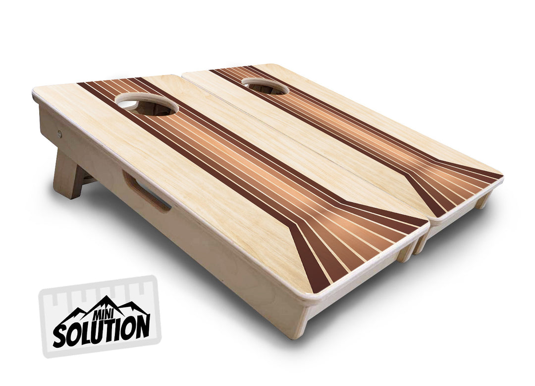 Mini Cornhole Boards - Retro Wood Lines