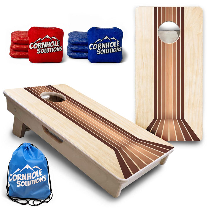 Retro Wood Lines - Mini or Vacation Size Cornhole Boards