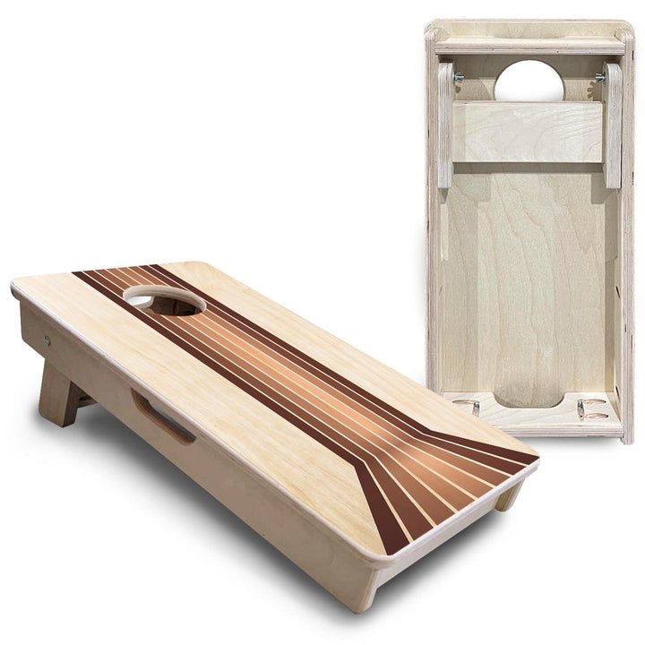 Retro Wood Lines - Mini or Vacation Size Cornhole Boards