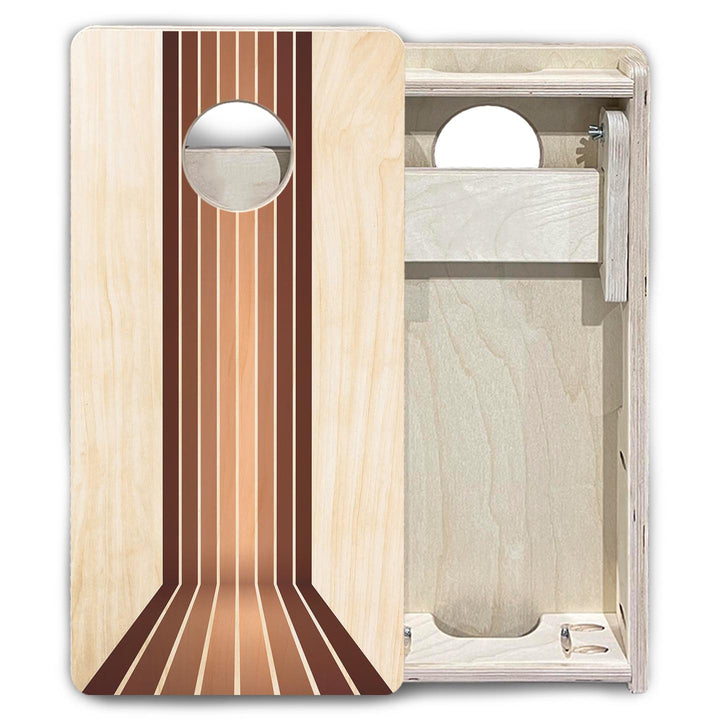 Retro Wood Lines - Mini or Vacation Size Cornhole Boards