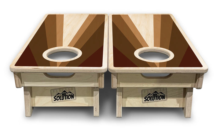 Mini Cornhole Boards - Retro Wood Triangle