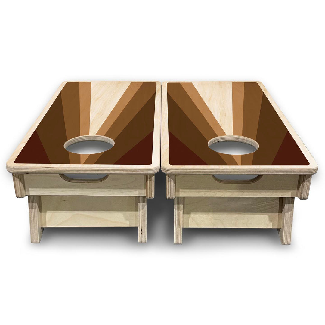 Retro Wood Triangle - Mini or Vacation Size Cornhole Boards