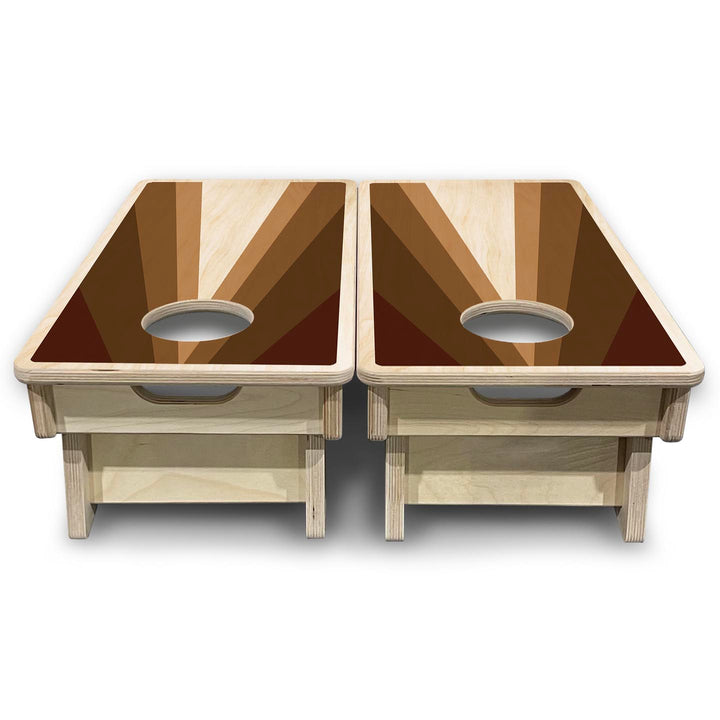 Retro Wood Triangle - Mini or Vacation Size Cornhole Boards