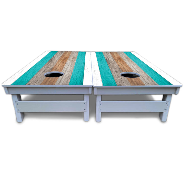 Beach Stripe Cornhole Boards - All Weather Series