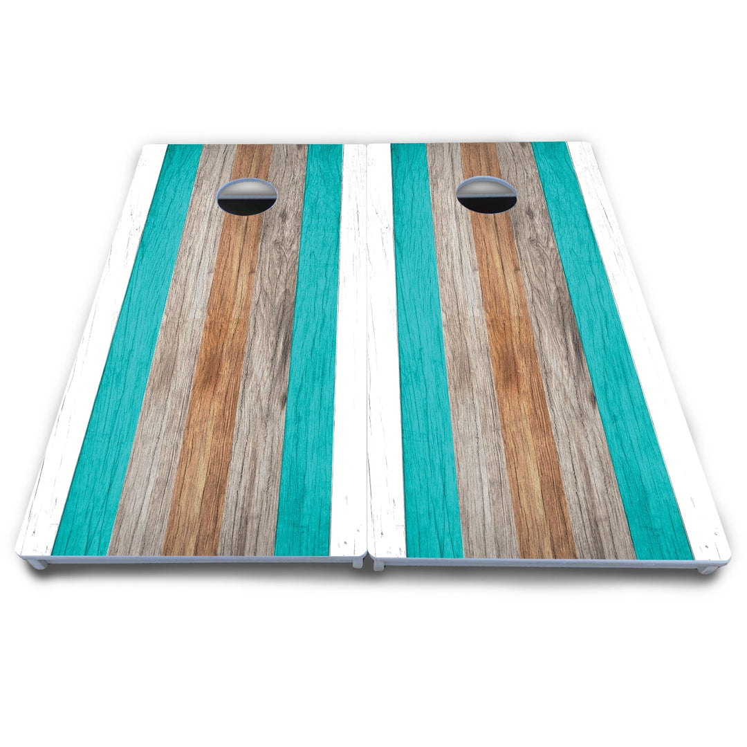 Beach Stripe Cornhole Boards - All Weather Series