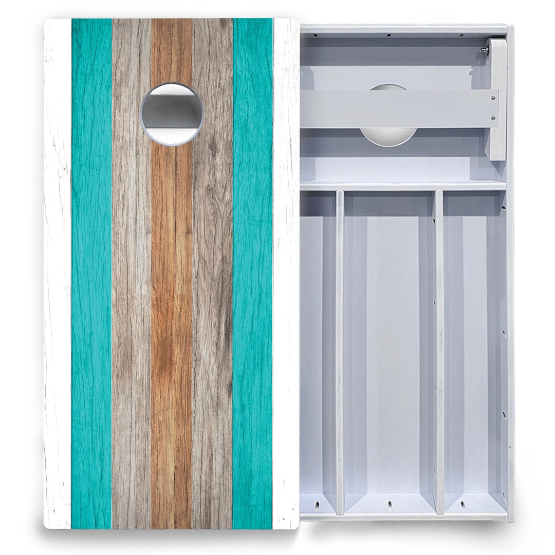 Beach Stripe Cornhole Boards - All Weather Series