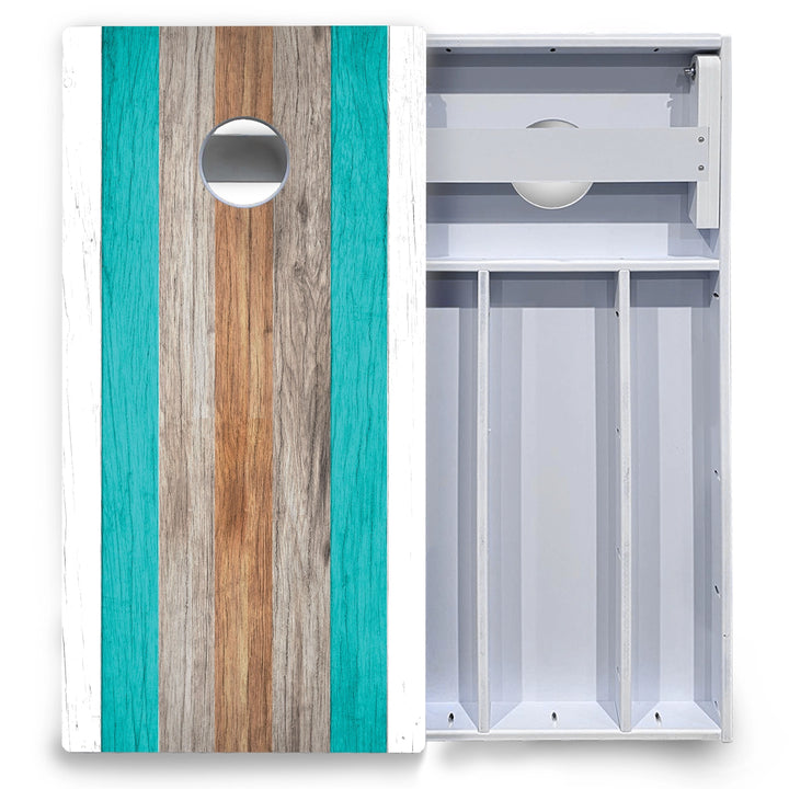 Beach Stripe Cornhole Boards - All Weather Series
