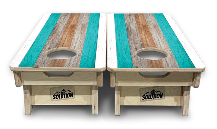 Mini Cornhole Boards - Beach Theme Stripe