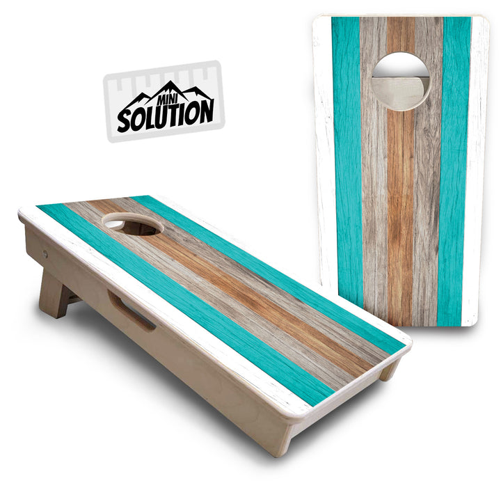 Mini Cornhole Boards - Beach Theme Stripe