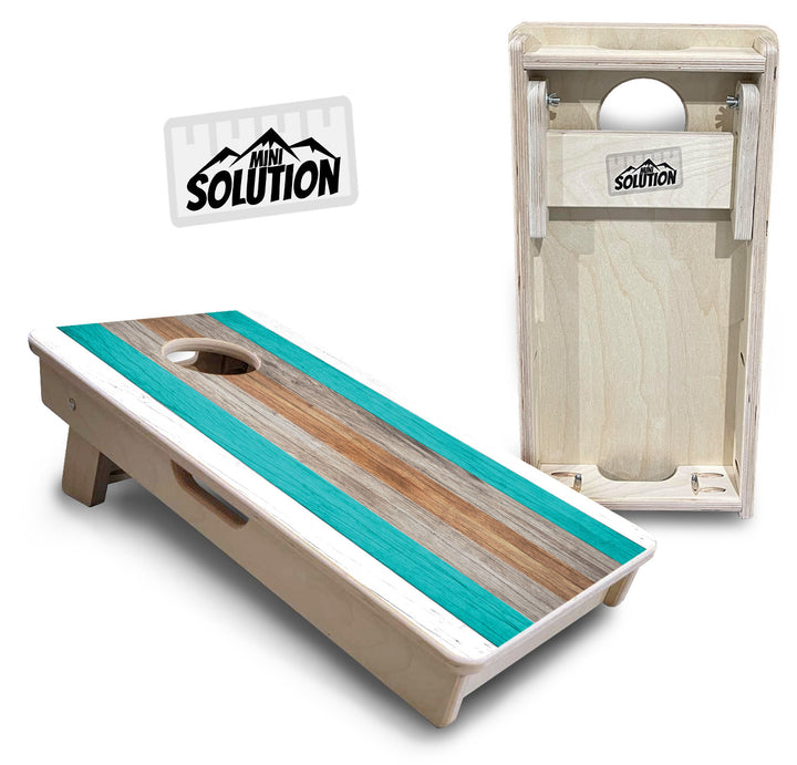Mini Cornhole Boards - Beach Theme Stripe