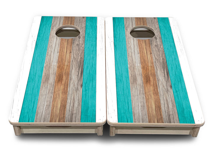 Mini Cornhole Boards - Beach Theme Stripe