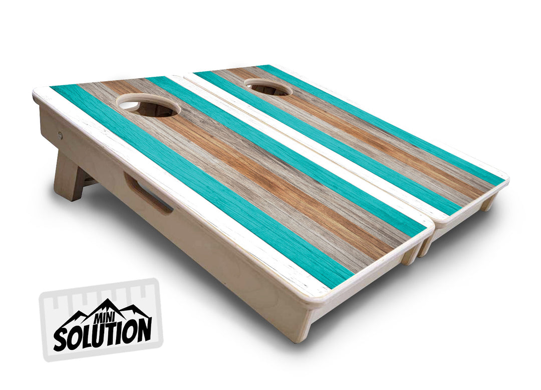 Mini Cornhole Boards - Beach Theme Stripe