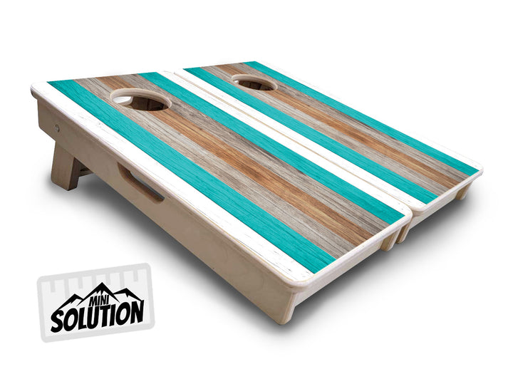 Mini Cornhole Boards - Beach Theme Stripe