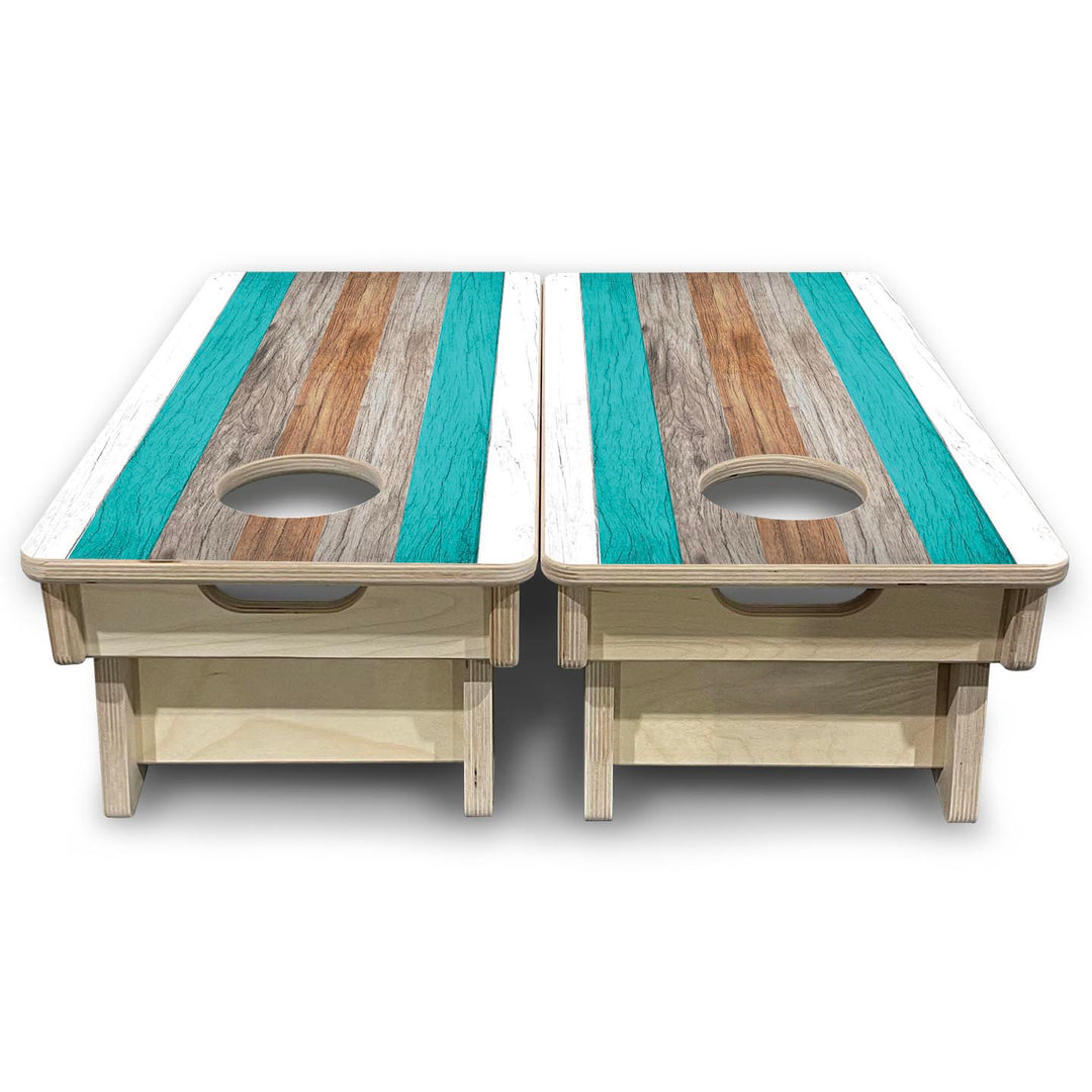 Driftwood Teal - Mini or Vacation Size Cornhole Boards