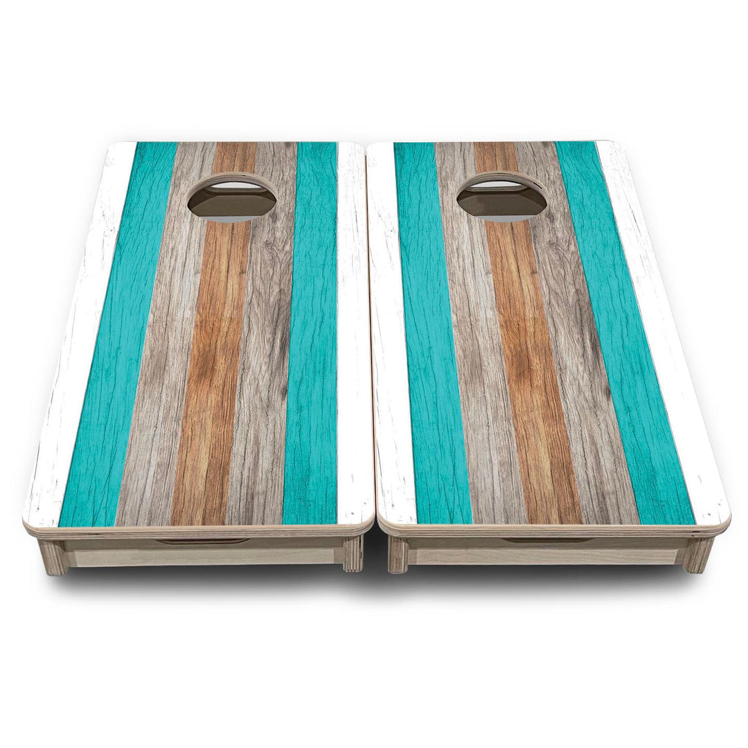 Driftwood Teal - Mini or Vacation Size Cornhole Boards