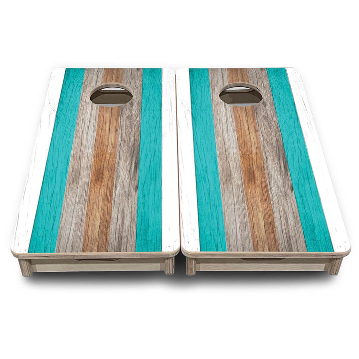 Driftwood Teal - Mini or Vacation Size Cornhole Boards