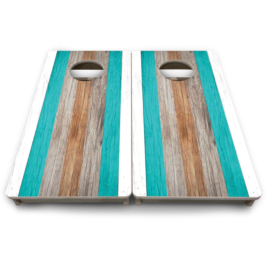 Driftwood Teal - Mini or Vacation Size Cornhole Boards