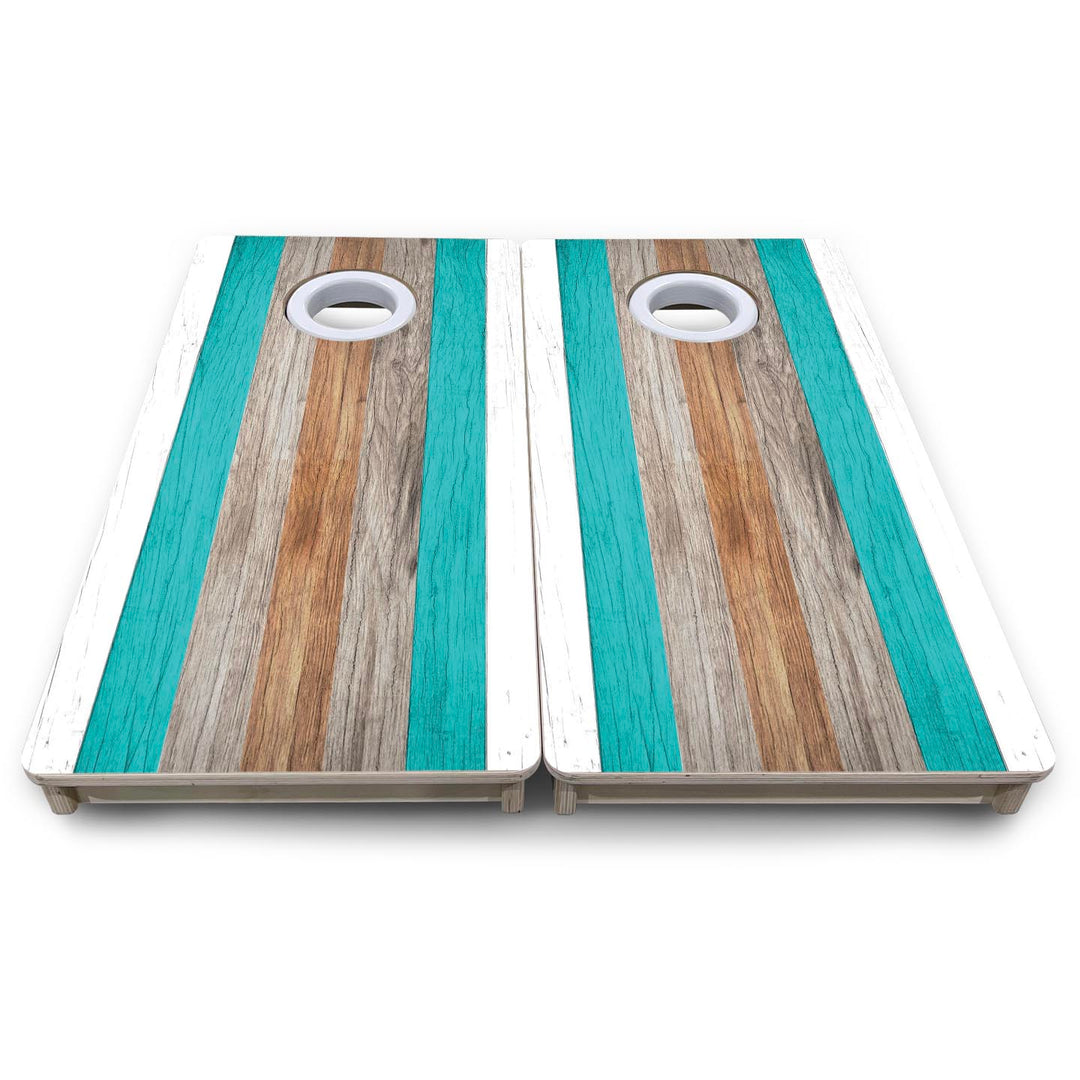 Driftwood Teal - Mini or Vacation Size Cornhole Boards