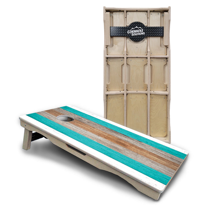 Beach Stripe Cornhole Boards – Pro Lite or Pro Elite