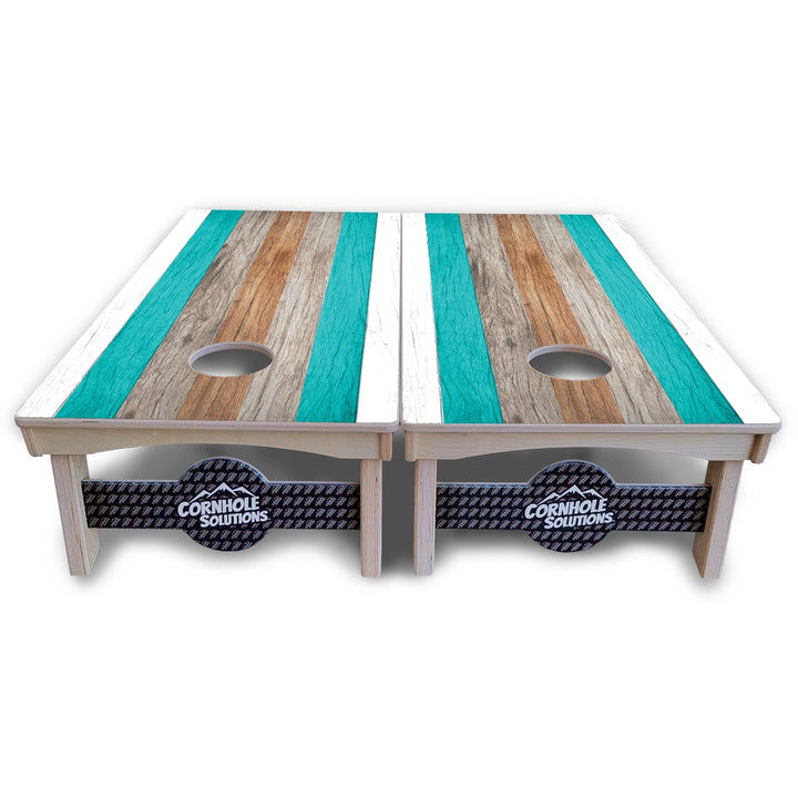 Beach Stripe Cornhole Boards – Pro Lite or Pro Elite