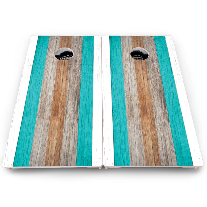 Beach Stripe Cornhole Boards – Pro Lite or Pro Elite