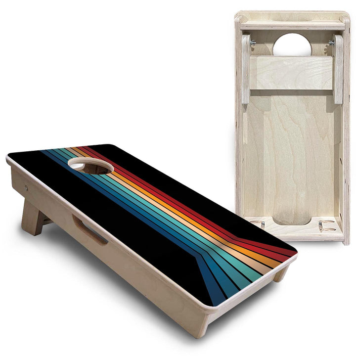 Retro Stripes - Mini Cornhole Board Set (12" x 24") with 8 Mini Bags