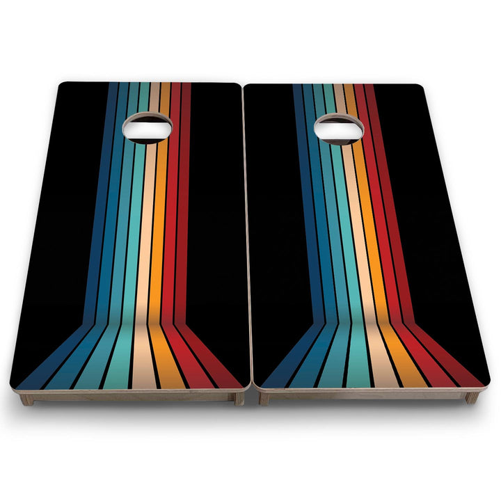 Retro Stripes - Vacation Cornhole Board Set (16" x 32") with 8 Mini Bags