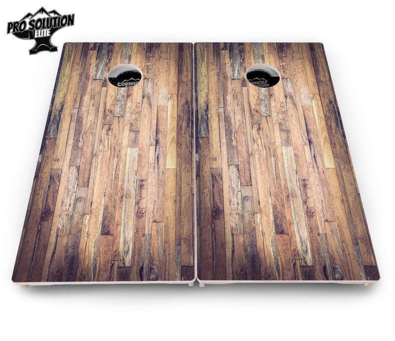 Pro Solution Elite - Barnwood Planks - Professional Tournament Cornhole Boards 3/4" Baltic Birch - Zero Bounce Zero Movement Vertical Interlocking Braces for Extra Weight & Stability +Double Thick Legs +Airmail Blocker